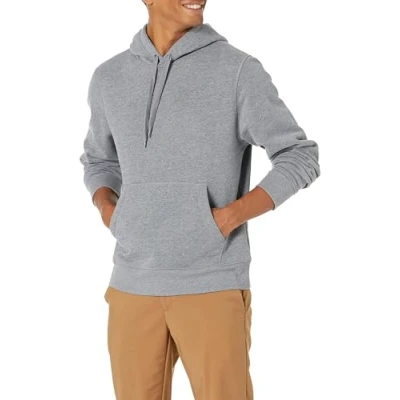 Bild av Amazon Essentials Men&#039;s Fleecetröja med huva (finns i Big &amp; Tall), Grå ljung, S