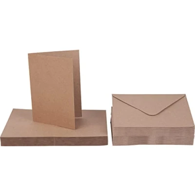 Bild av Craft UK Limited XXL kortset med 50 dubbelkort, kraftpapper kuvert, vikbara kort, A6