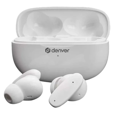 Bild av Denver BTH 235B svarta trådlösa Bluetooth hörlurar 5.3, 22 timmars speltid, integrerad mikrofon, handsfree funktion, bekväm design, svart