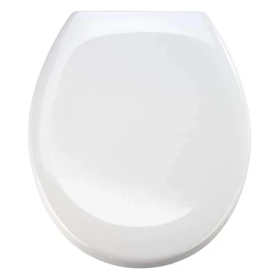 Bild av WENKO toalettsits Ottana vit, hygienisk med automatisk sänkning, WC lock fast klämfäste, tillverkad av antibakteriell duroplast