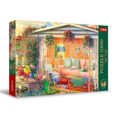 Bild av Trefl Premium Plus Quality Puzzle Tea Time: Min favoritplats 1000 bitar, Serie med nostalgiska målade bilder, Perfekt passande för vuxna och barn från 12 år