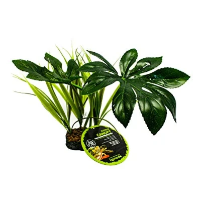 Bild av Komodo Djungelbaldakin, livsmiljödekor, konstgjord växt för reptil, reptilväxt, terrariumväxt, vivariumväxt, 1 st (paket med 1)