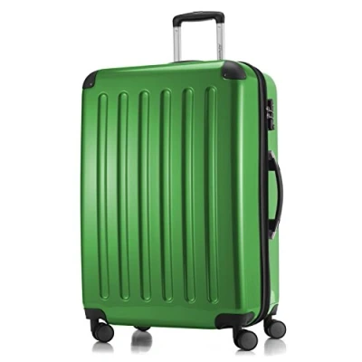 Bild av HAUPTSTADTKOFFER Alex Resväska med hårt skal, vagn, styvt bagage, reseset, TSA, 4 dubbla hjul, gRÖN, 75 cm,