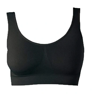 Bild av Osynlig behå dambehå utan bygel bekväm bystiers topp bygellös mjuk bh Sömn amning sport bralette i många färger, svart, L