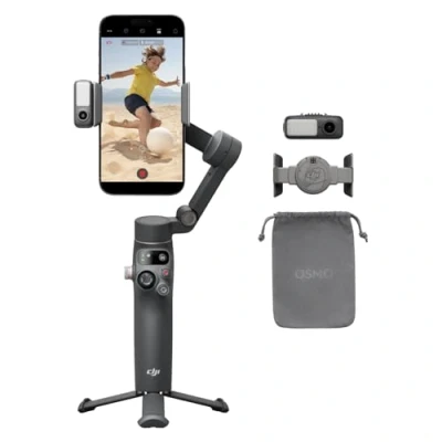 Bild av DJI Osmo Mobile 7P stabilisator för kardanupphängning iPhone, Android, inbyggd spårning, belysning, 3 axlig stabilisering, snabbstart, redigering med ett tryck, förlängningsstång &amp; stativ