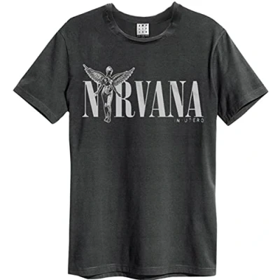 Bild av Amplified herrskjorta NiRVANA IN UTERO, Mörkgrå, träkol, L