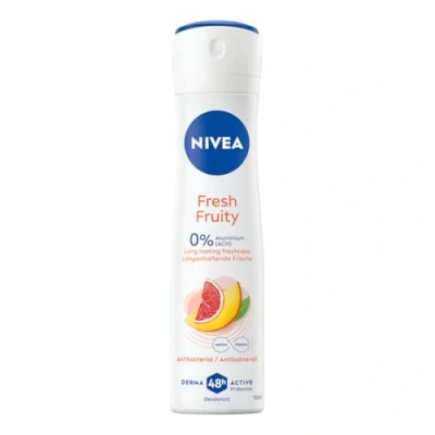 Bild av NIVEA Fresh Fruity Deodorantspray, deodorant utan aluminium (ACH) med fruktig doft och kylande formel, 48 h skydd unik inhägnad IFRESH formel (150 ml)