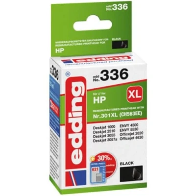 Bild av edding Bläckpatron EDD 336 enkel patron svart 21 ml räckvidd 700 sidor ersätter HP 301XL (CH563EE)