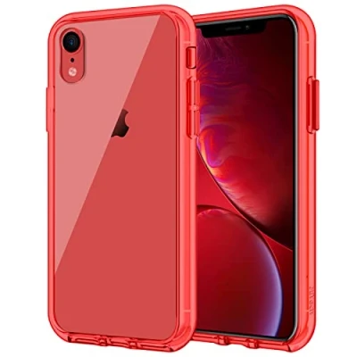 Bild av JETech Skal för iPhone XR 6,1 Tums, Stötsäkert Stötfångarhölje, Anti Rep Klar Baksida (Röd)