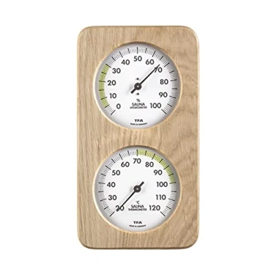Bild av TFA Dostmann bastu termohygrometer hårsyntetisk, värmebeständig, tillverkad av massivt trä, L 131 x B 34 H 240 mm (Helsingfors (ek))