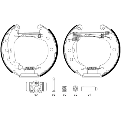 Bild av TEXTAR Shoe Kit Pro 84052800 de freins, freins à tambours avec cylindre roue, élément d&#039;ajustage RENAULT: Kangoo I Express,
