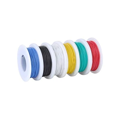 Bild av TUOFENG 28 awg Solid tråd 6 spolar 15 meter olika färger gauge jumper Anslutningstråd