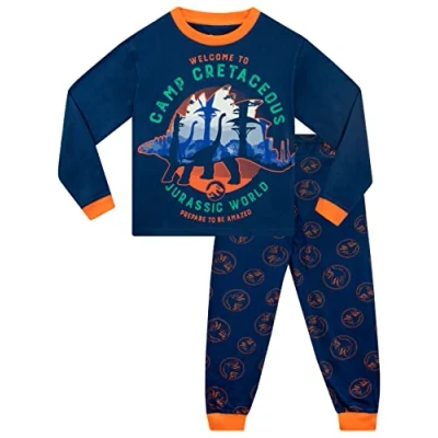 Bild av Jurassic World Pyjamas för Pojkar Camp Cretaceous Långärmade Nattkläder Barn Marinblå 134