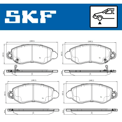 Bild av SKF VKBP 80489 A Jeu de plaquettes frein avec indicateur d&#039;usure FORD: Transit Mk5 Van, Сamion à Plateau/Сhâssis, Minibus