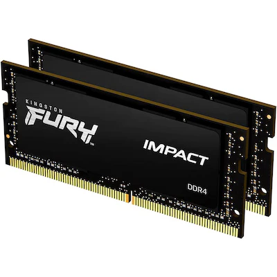 Bild av Kingston FURY Impact 64 GB (2 x 32 GB) 3200 MHz DDR4 CL20 laptop minneskit med 2 KF432S20IBK2/64, svart