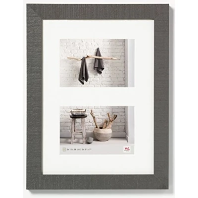 Bild av walther design tavelram grå 2X 13x18 cm Galleri med passepartout, Hem Träram HO218D