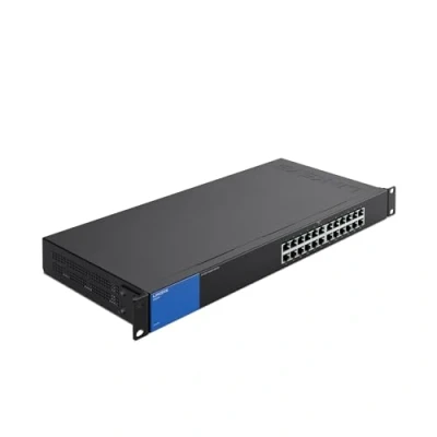 Bild av Linksys LGS124 EU 24 port ohanterad Gigabit nätverksbrytare (fläktlös, bilavkänning, energisparfunktion) svart