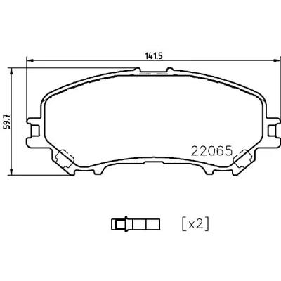 Bild av HELLA 8DB 355 021 861 Jeu de plaquettes frein avec indicateur d&#039;usure accessoires NISSAN: X Trail, Qashqai 2, RENAULT: Koleos 2