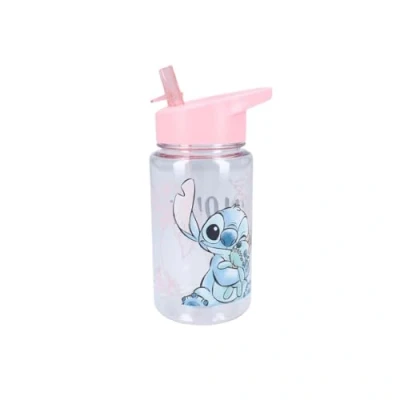 Bild av My sweety pop Plastflaska för barn dagis skola semester måltid 12 cm 450 ml hydrering presentidé (Stitch transparent/rosa)