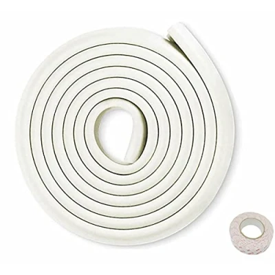 Bild av HIMRY® 5 meter kantskydd L formad skumkudde extra tjock, svamp bord kantkudde hörnkudde, kant hörn antikollisioner baby barn stötskydd ränder, off white KXD7000