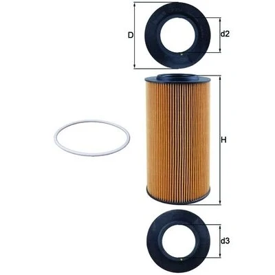 Bild av MAHLE ORIGINAL OX 434D Filtre à huile Cartouche filtrante DAF: XF, CF 85