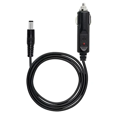 Bild av PNGKNYOCN12 V DC billaddare automatisk strömförsörjning 18 AWG kabel, 5,5 mm x 2,5 till bil cigarettändare hankontakt kabel för kamera, CCTV, bilkylskåp (1,5 m)