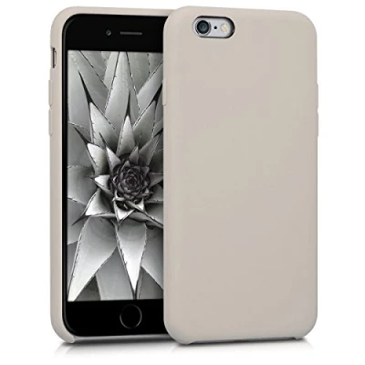 Bild av kwmobile fodral kompatibelt med Apple iPhone 6/6S TPU silikonfodral baksidefodral skydd brun grå