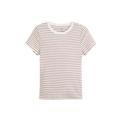 Bild av Levi&#039;s Essential Housemark kortärmad t shirt för kvinnor, gianna stripe zephyr, M