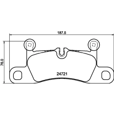 Bild av HELLA 8DB 355 015 101 Jeu de plaquettes frein préparé pour indicateur d&#039;usure avec masses d&#039;équilibrage PORSCHE: Cayenne, VOLKSWAGEN: Touareg II