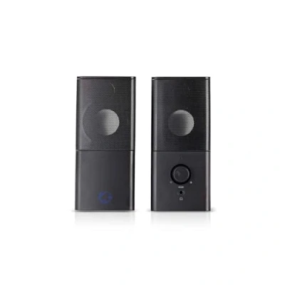 Bild av NEDIS Gaming Högtalare Högtalarkanaler: 2.0 Drivs av USB Anslutningar ingång: 1x 3,5 mm 12 W Utan belysning Volymkontroll 1,20 m Svart
