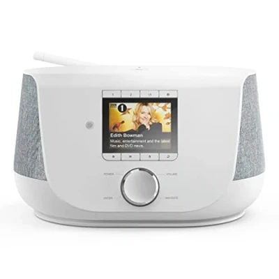Bild av Hama DAB+ Digital radio Internetradio (smart med 2 vägs högtalare och mobiltelefonladdningsfunktion, WLAN/DAB/FM, Bluetooth/Spotify streaming, stationsknappar, radioväckarklocka, app)