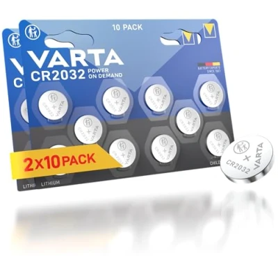Bild av VARTA Batteries Electronics CR2032 litium knappcell 3V batteri 20 pack, knappceller i original blisterförpackning med 1