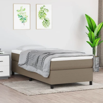 Bild av vidaXL Ramsäng taupe 90x190 cm tyg, enkelsäng, säng, säng ram, enkelsängar, sängar, ramar, resårmadrass, resårmadrasser, pocketersårmadrass