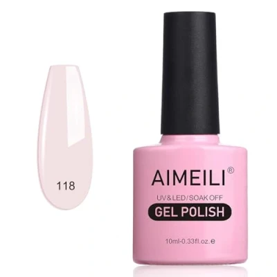 Bild av AIMEILI Blötlägg av UV LED Ljusrosa gel nagellack Gardenia Jasminoides Ellis (118) 10ml