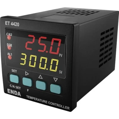 Bild av Enda ET4420 230 PID temperaturregulator Pt100, J, K, T, S, R relä 2 A, SSR (L x B H) 94 48 mm