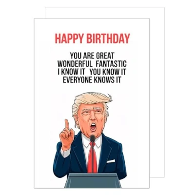 Bild av Edition Seidel Premium födelsedagskort med kuvert. gratulationskort födelsedag grattis på födelsedagen man kvinna Trump humor (G3724 SW025)