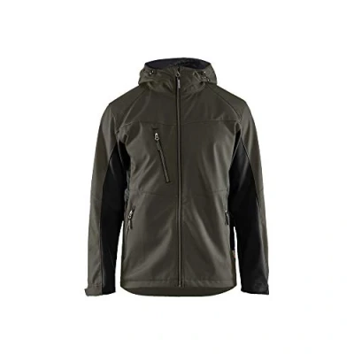 Bild av SOFTSHELLJACKA 4753 2516 MED LUVA MÖRK OLIVGRÖN/SVART 4XL Beijerbygg Byggmaterial