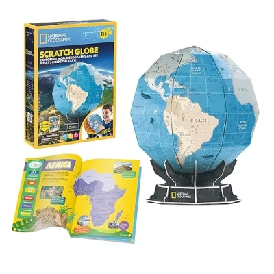 Bild av 3D Mappemonde Globe National Geographic pussel Barn + 8 år jordglob 32 bitar Modell att montera Lätt