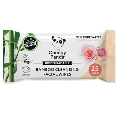 Bild av The Cheeky Panda Bambu Ansiktssminkborttagare våtservetter Hållbara ansiktsservetter ögonmakeupborttagare Rosdoftande förpackning med 25 99% renat vatten