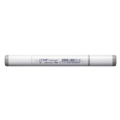 Bild av COPIC sketch märkpenna typ T 5, toner grå nr. professionell penselmarkör, med en superpenselspets och medelbrun spets