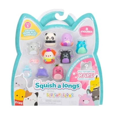 Bild av Squish a longs 8 pack 1 tum Mini med 2 tillbehör, ring och en samlarguide samla, handla spela