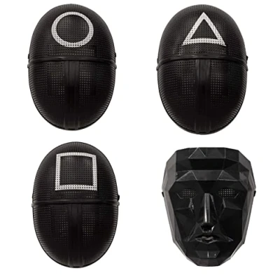 Bild av Boland mask triangel, kvadrat, cirkel eller ledare, 4 motiv att välja mellan, soldat vaktare, spelare, ansiktsmask, koreansk lekmask, spel, kostym, karneval, temafest