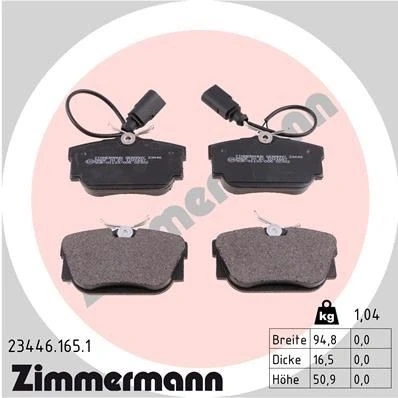 Bild av Bromsbeläggssats, skivbroms Zimmermann 23446.165.1