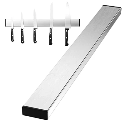 Bild av Newaner 30 cm magnetlist kniv självhäftande, magnetisk skena för limning, magnetblad magnetremsor av rostfritt stål, kan installeras utan borrning, hålla järnkniv eller köksredskap