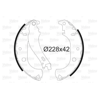 Bild av VALEO 562806 Mâchoires de Frein Essieu arrière 228 42 sans cylindre roue FIAT: Doblo I Break, Cargo