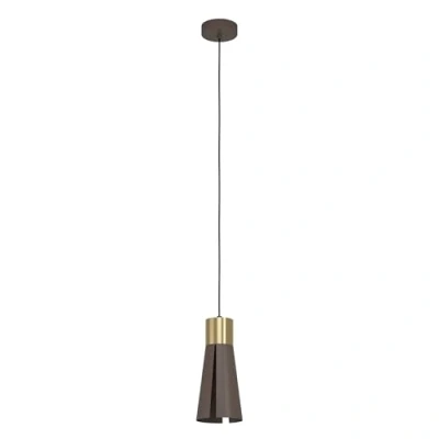 Bild av EGLO LED hängande lampa Losalomas, 1 glödlampor pendelbelysning elegant, belysning av metall i mokka, mässing, matbordslampa, vardagsrumslampa varm vit, GU10 uttag