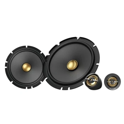 Bild av Pioneer TS A1601C 16,5 cm 2 komponent högtalarset med högtalare (max 350W vardera, 80W sinus), kraftfullt ljud, hög verkningsgrad, 48 mm installationsdjup, 144 installationsutskärning, galler