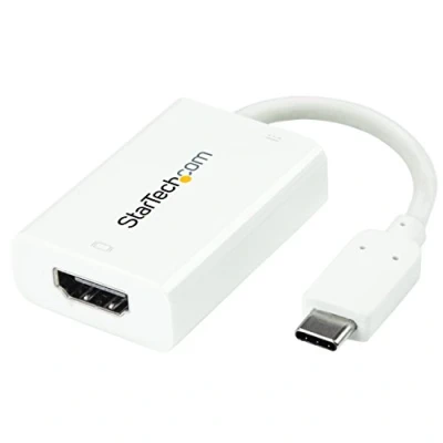 Bild av StarTech.com USB C to HDMI adapter with Power Delivery 4K 60Hz UHD white 3.1 Type video Converter for Monitors and Displays external