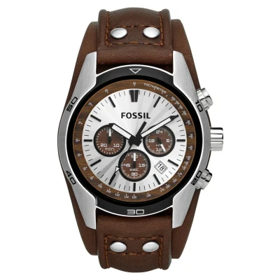 Bild av Fossil Kronografklockor, Storlek: One Size, Silber/braun