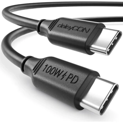 Bild av deleyCON 3,0m USB C Kabel PD3.0 (100 W Snabbladdning) till Laddningskabel för iPhone 16 15 Pro Max Samsung Galaxy S24 S23 S22 Pixel iPad MacBook Air Surfplattor Switch PS5